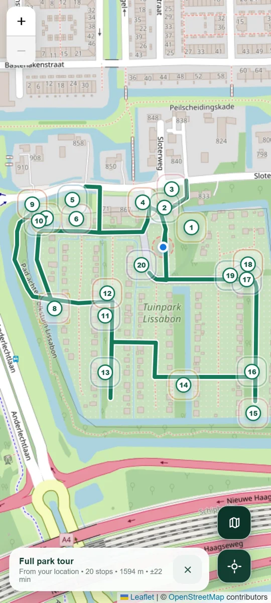 ParkScout optimized walking route