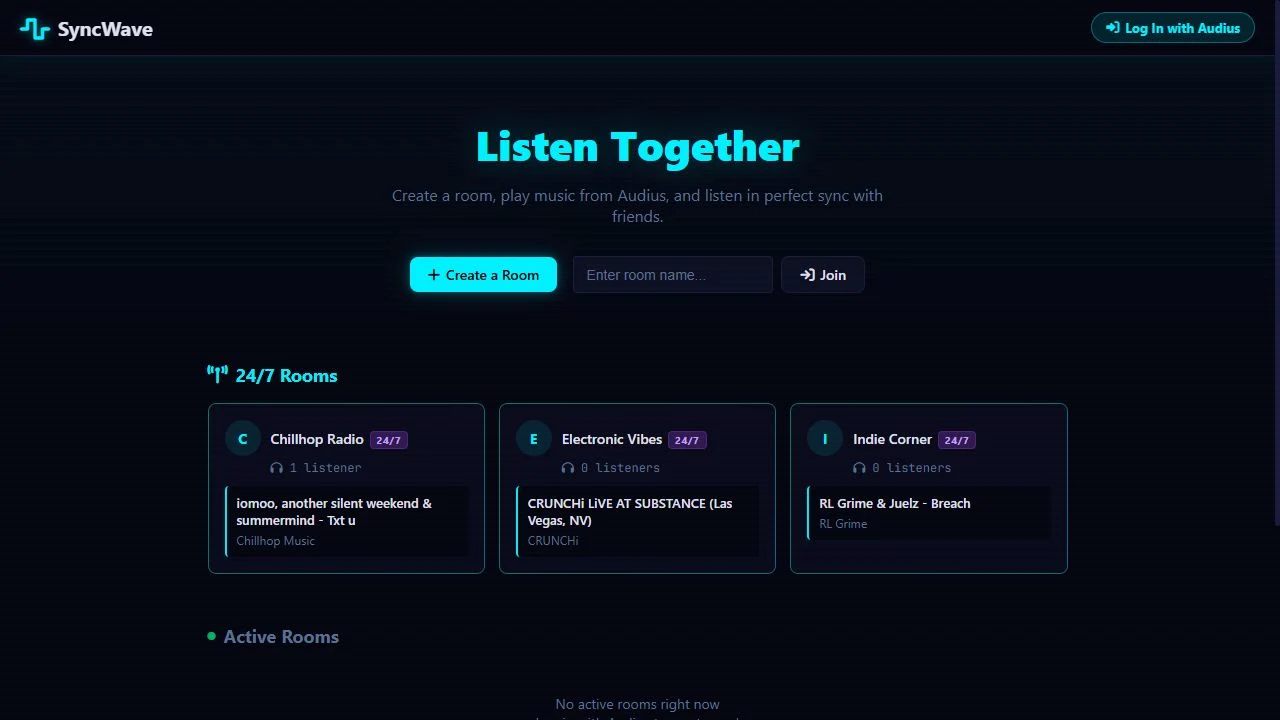 Room directory with permanent listening rooms.